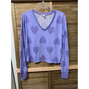 NWOT Colsie Lightweight Purple Hearts Sweater Juniors Size XL
